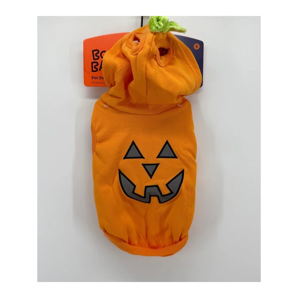Boots & Barkley Pumpkin Pet Sweatshirt Orange Halloween Hoodie Small NWT